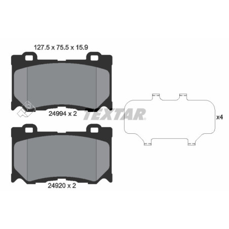TEXTAR 2499401 Klocki hamulcowe przód dla 370 Q60 FX G Q70 Q50 QX70 M37