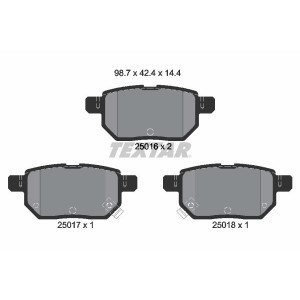 TEXTAR 2501601 Plaquettes de frein arrière pour Auris Yaris Corolla Prius Vios Trezia CT
