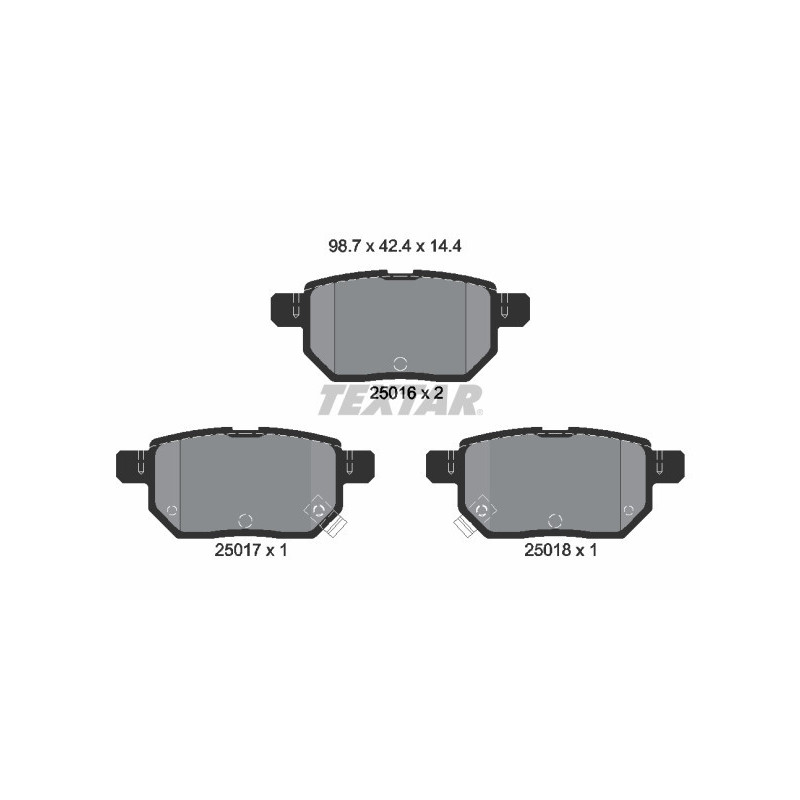 TEXTAR 2501601 Pastiglie freno posteriore per Auris Yaris Corolla Prius Vios Trezia CT