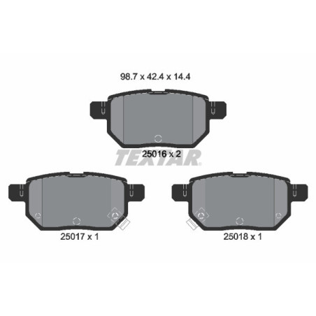 TEXTAR 2501601 Brake Pads Set Rear for Auris Yaris Corolla Prius Vios Trezia CT Cygnet iQ