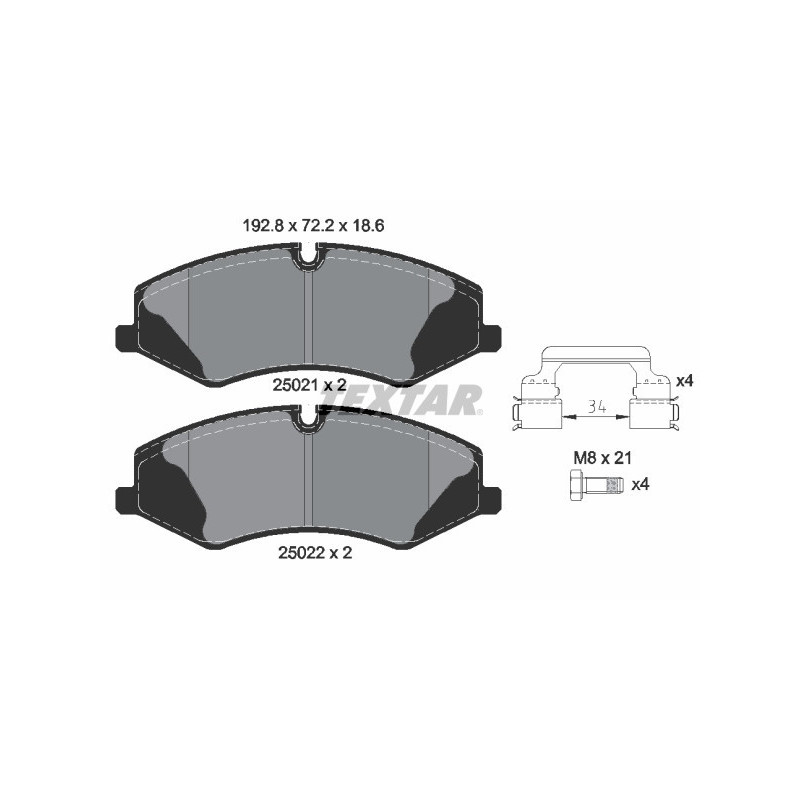 TEXTAR 2502101 Brake Pads Set Front for Land Rover Range Rover