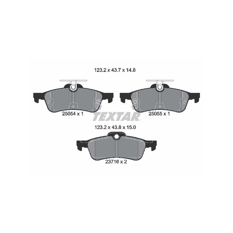 TEXTAR 2505401 Brake Pads Set Rear for Honda Civic
