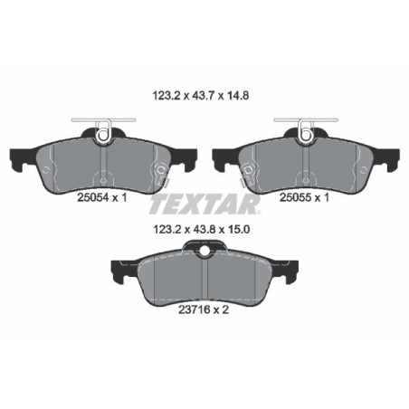 TEXTAR 2505401 Plaquettes de frein arrière pour Honda Civic