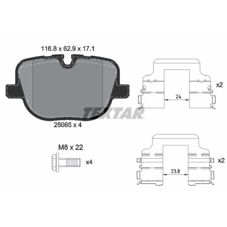 TEXTAR 2508501 Pastiglie freno posteriore per Land Rover Range Rover Rover Sport