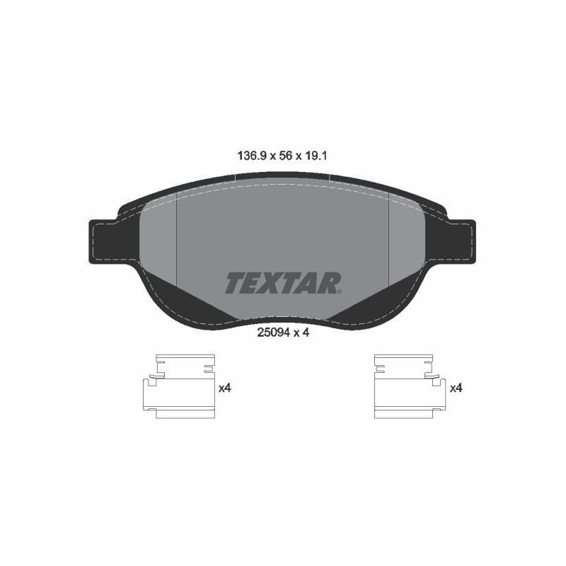 TEXTAR 2509401 Pastiglie freno anteriore per C4 307