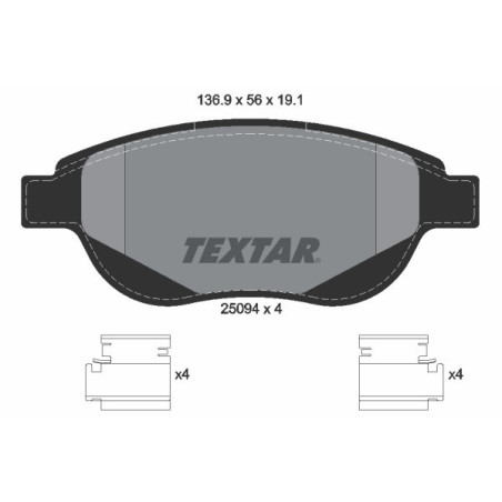 TEXTAR 2509401 Plaquettes de frein avant pour C4 307