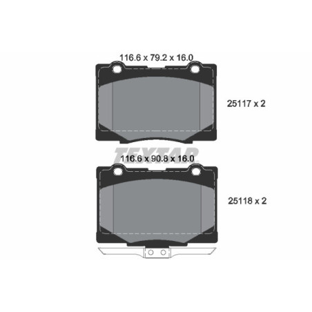 TEXTAR 2511701 Brzdové platničky predný pre Legend RL