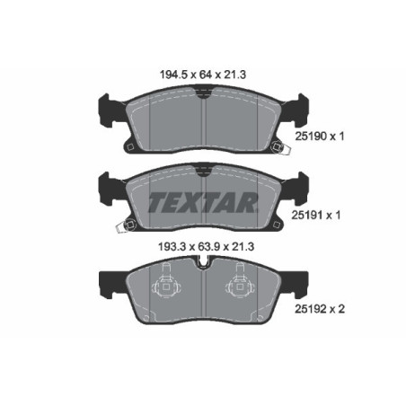 TEXTAR 2519001 Plaquettes de frein avant pour