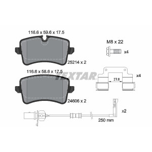 TEXTAR 2521405 Brzdové platničky zadný pre Audi A8
