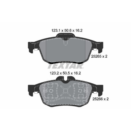 TEXTAR 2526501 Brake Pads Set Rear for Talisman Latitude Safrane