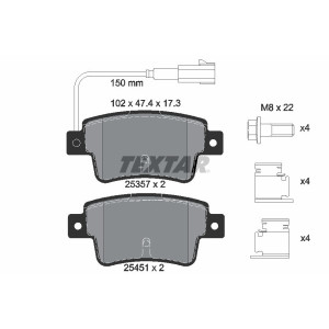 TEXTAR 2535701 Brzdové platničky zadný pre Punto