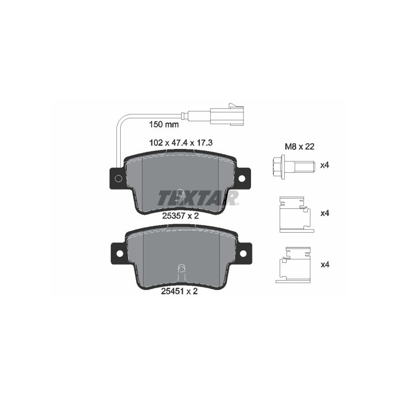 TEXTAR 2535701 Brake Pads Set Rear for