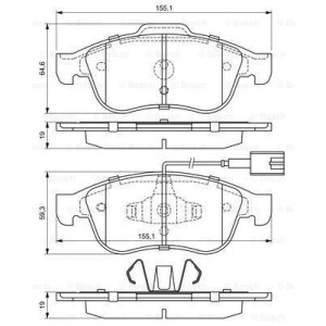 Brake Pads Set Front for Alfa Romeo Giulietta BOSCH 0 986 494 680