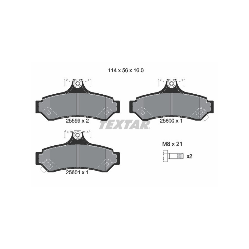 TEXTAR 2559901 Brake Pads Set Rear for Toyota Camry Avalon