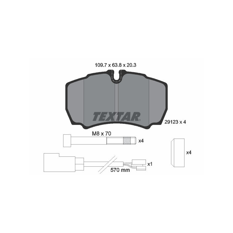 TEXTAR 2912307 Bremsbeläge Hinten für Ford Transit