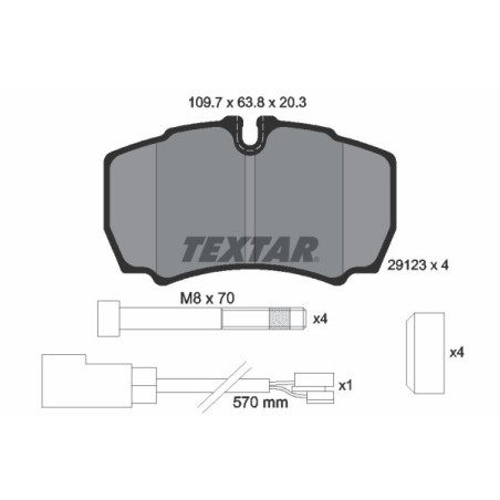 TEXTAR 2912307 Plaquettes de frein arrière pour Ford Transit