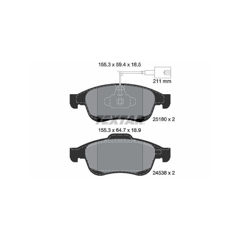 TEXTAR 2518001 Brake Pads Set Front for Alfa Giulietta