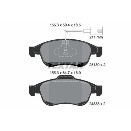 TEXTAR 2518001 Pastiglie freno anteriore per Alfa Giulietta