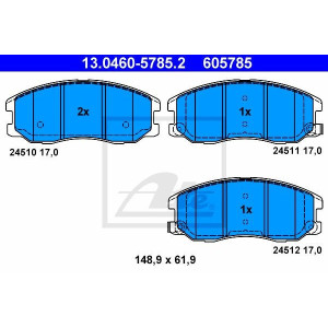 ATE 13.0460-5785.2 Plaquettes de frein avant pour Antara Captiva