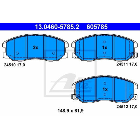 ATE 13.0460-5785.2 Plaquettes de frein avant pour Antara Captiva