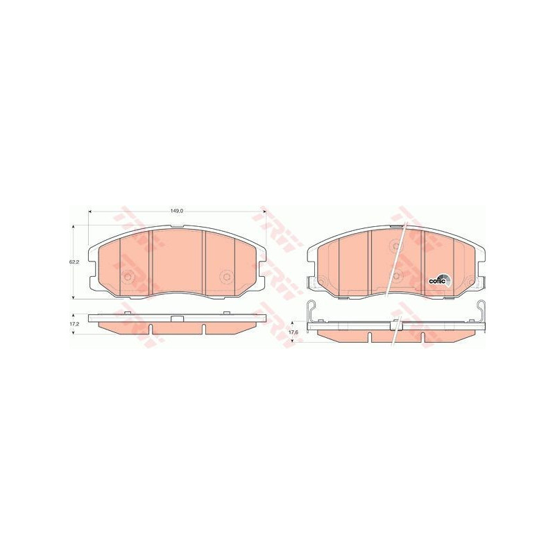 Pastillas de freno Delantero para Chevrolet Captiva Opel Vauxhall Antara TRW GDB1715