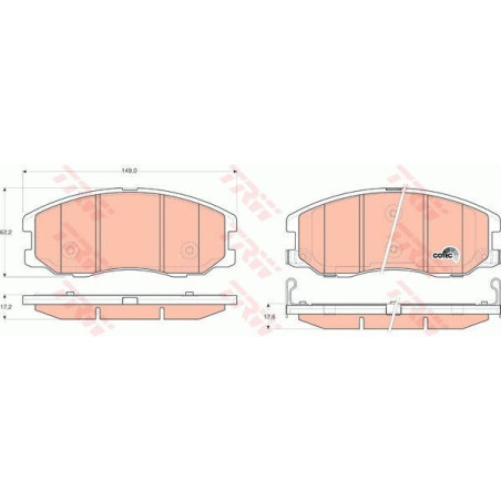 Pastillas de freno Delantero para Chevrolet Captiva Opel Vauxhall Antara TRW GDB1715