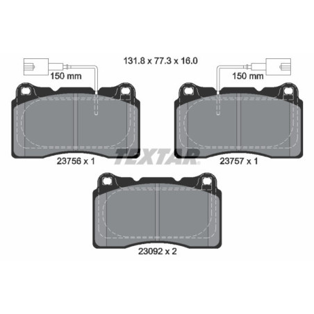 TEXTAR 2375603 Brake Pads Set Front for Alfa Giulietta