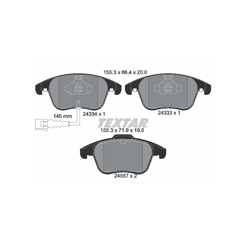 TEXTAR 2433401 Plaquettes de frein Avant pour