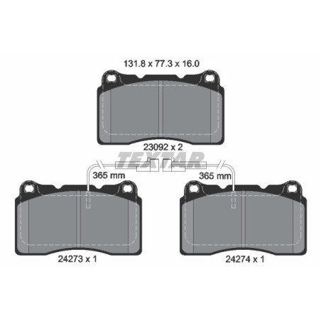 TEXTAR 2427301 Pastiglie freno anteriore per Alfa GT 147 156