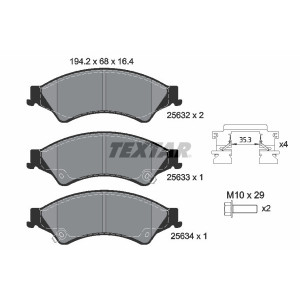 TEXTAR 2563201 Brzdové platničky predný pre Ranger BT-50