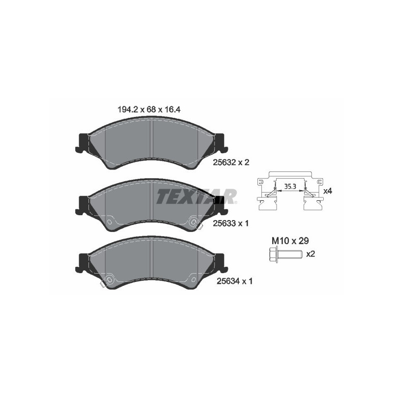 TEXTAR 2563201 Plaquettes de frein Avant pour