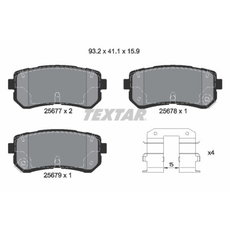 TEXTAR 2567701 Brake Pads Set Rear for
