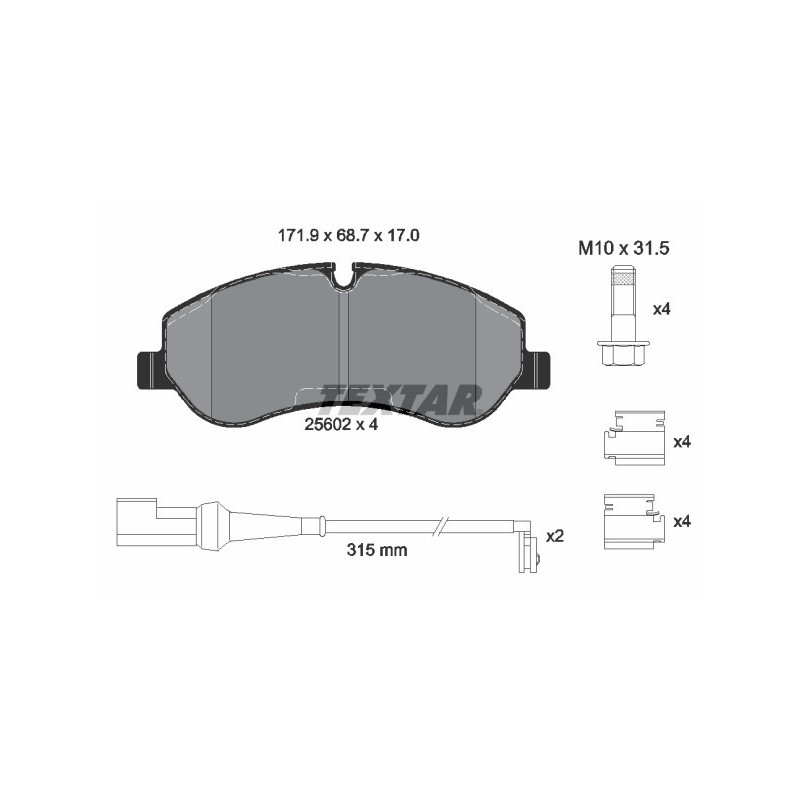 TEXTAR 2560201 Pastiglie freno anteriore per Ford Transit