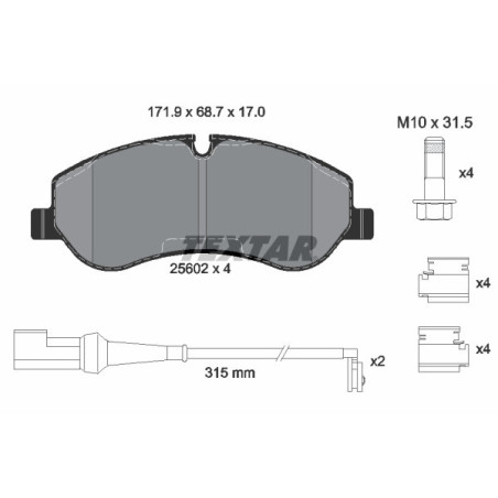TEXTAR 2560201 Pastiglie freno anteriore per Ford Transit