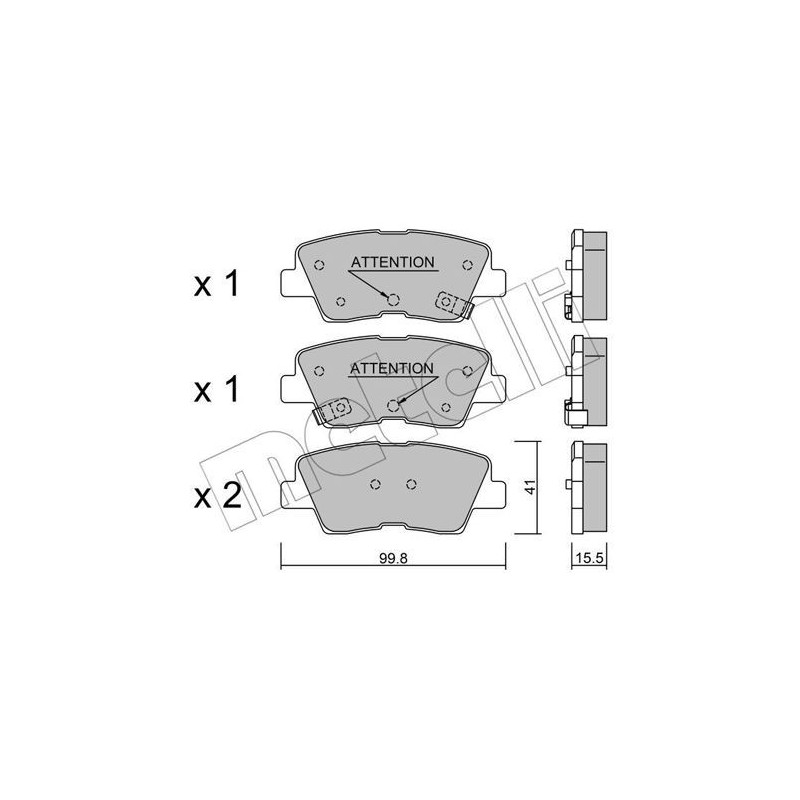 METELLI 22-0886-1 Plaquettes de frein Arrière pour
