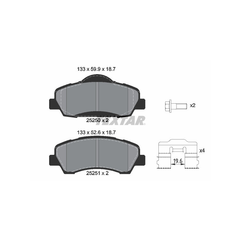 TEXTAR 2525001 Pastiglie freno anteriore per 308 301 C-Elysee C4