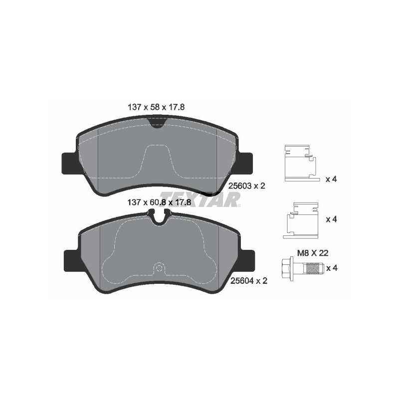 TEXTAR 2560301 Bremsbeläge Hinten für Ford Transit