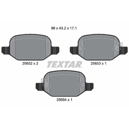 TEXTAR 2565201 Brzdové destičky zadní pro Fiat 500L