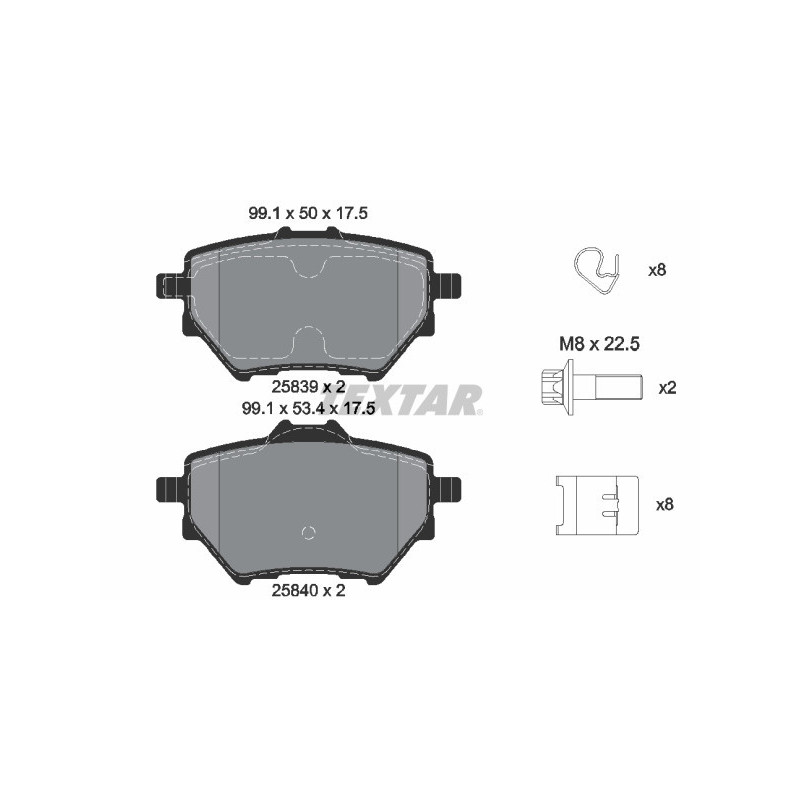 TEXTAR 2583901 Plaquettes de frein Arrière pour