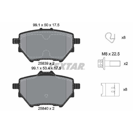 TEXTAR 2583901 Bremsbeläge Hinten für 308 C4 Combo Berlingo 3008 508 Astra ProAce Partner