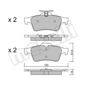 METELLI 22-0337-3 Brzdové platničky