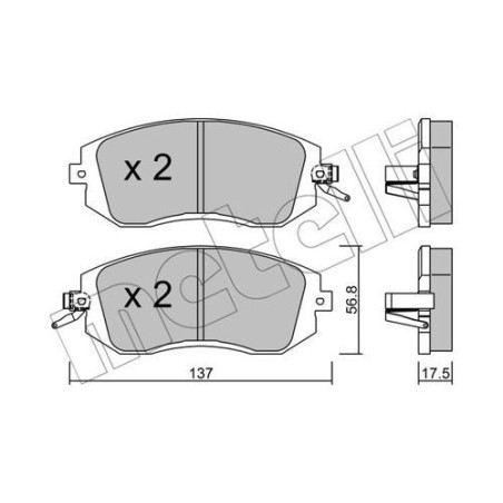 METELLI 22-0500-1 Brzdové platničky Predné pre