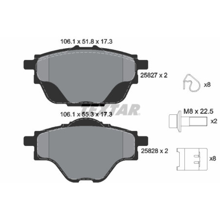 TEXTAR 2582701 Pastillas de freno trasero para C4 308 508 3008 5008 Astra C5 DS7 DS