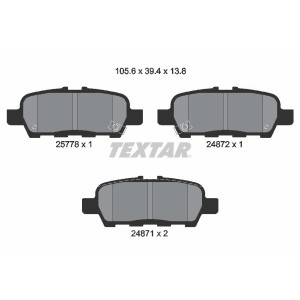 TEXTAR 2577801 Bremsbeläge Hinten für Juke Altima Q50 Koleos FX G EX Q60 Sentra Q70 Teana