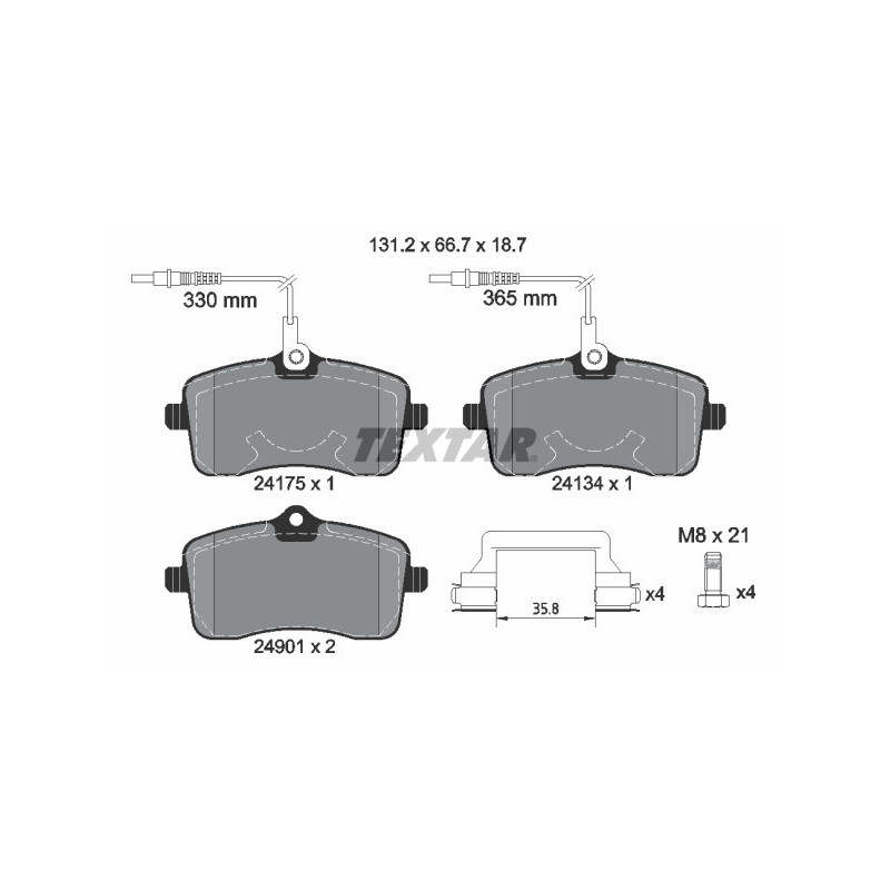 TEXTAR 2417501 Bremsbeläge Vorne für Peugeot 407