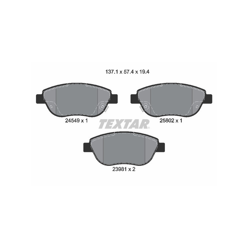 TEXTAR 2454901 Plaquettes de frein Avant pour