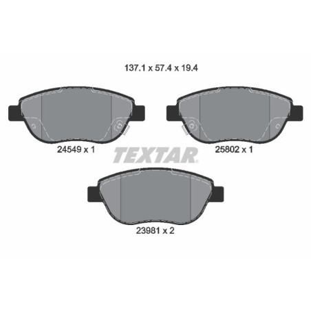 TEXTAR 2454901 Plaquettes de frein Avant pour