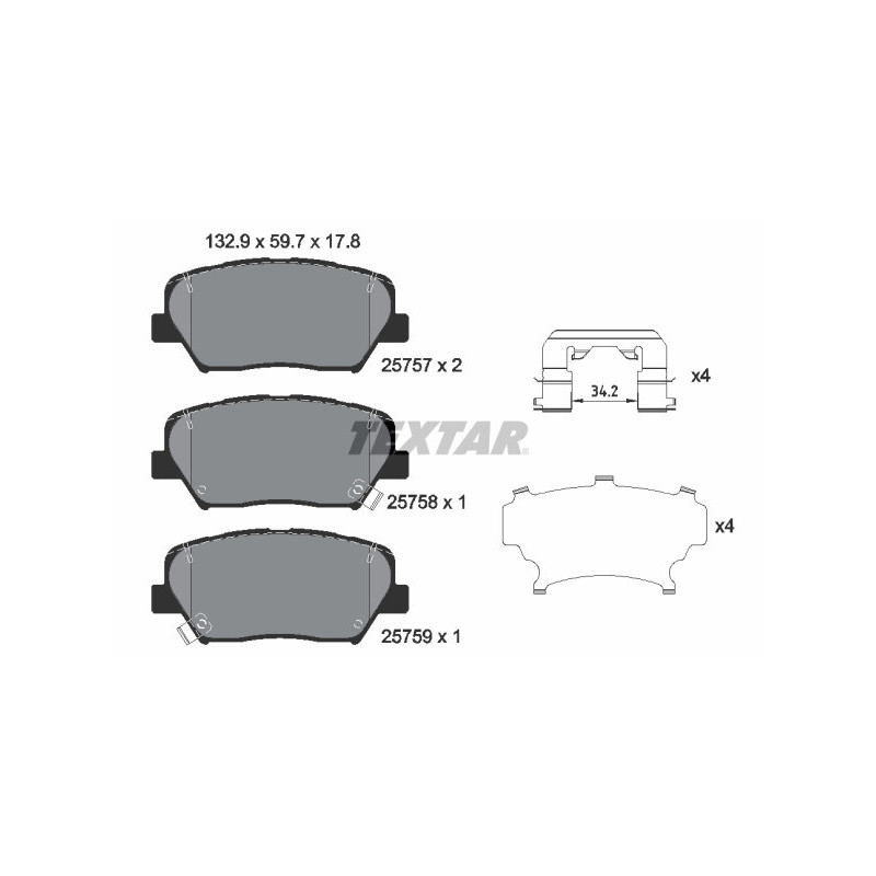 TEXTAR 2575701 Brake Pads Set Front for