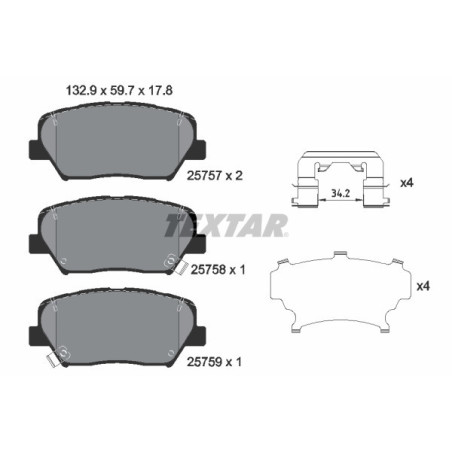 TEXTAR 2575701 Brake Pads Set Front for