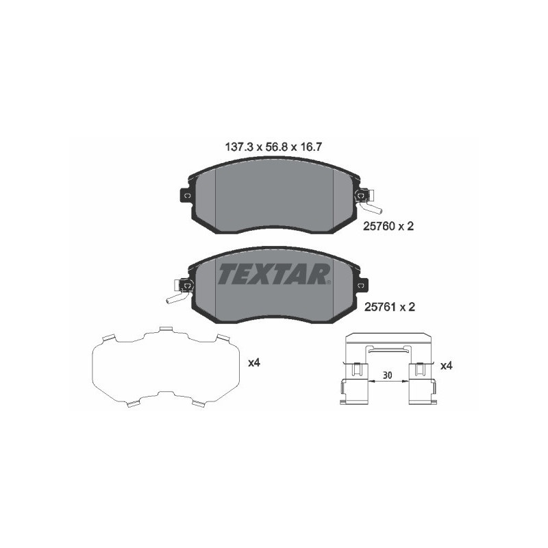 TEXTAR 2576001 Brake Pads Set Front for